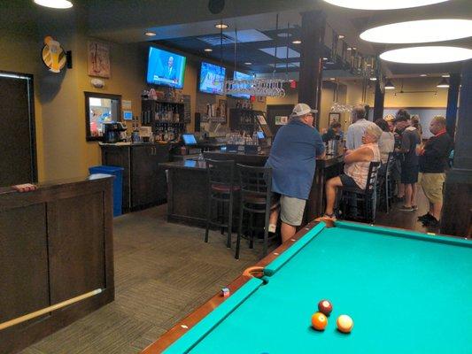 Bar and pool table