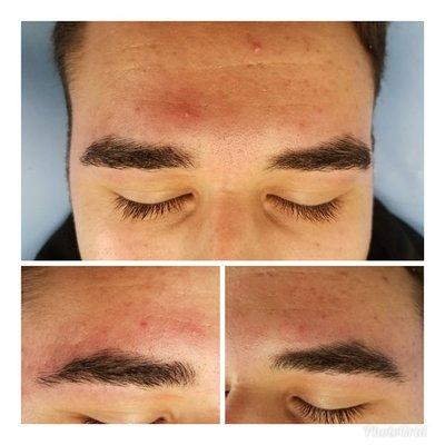 Lightly cleaned up men's brows by Sydney.