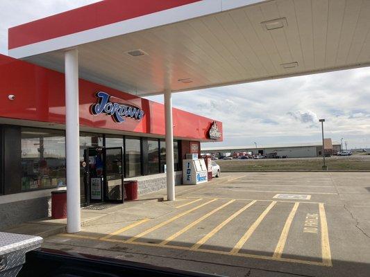 front entrance of convenience store