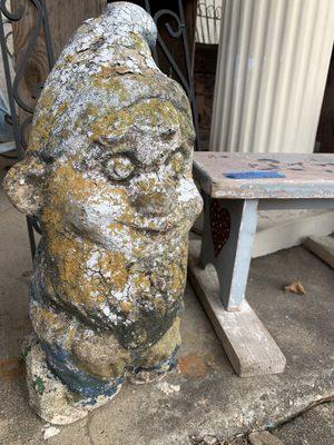 Cement garden gnome.