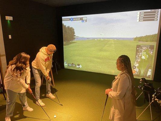 Golf simulation suite.