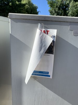 HomeAgain flyers deface USPS mailboxes.