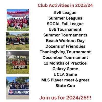 Soccer club practices at LA City Parks in San Fernando valley, very affordable.  https://linktr.ee/tfasfv