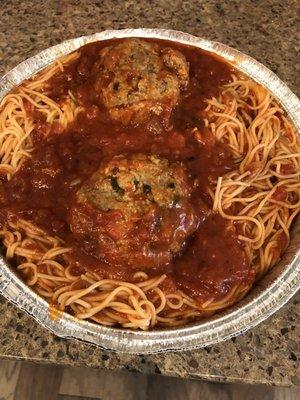 Spaghetti and Meatballs (lunch portion)