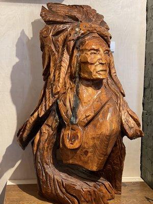 Our chainsaw carved Native American