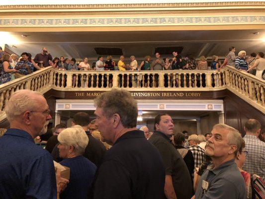 This crowd is something else! You can see some of the beautiful architecture above those on the balcony.