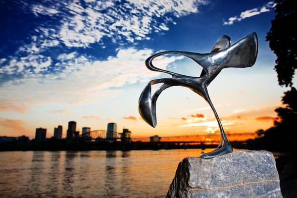 River Bird Cast Aluminum Tabletop Sculpture