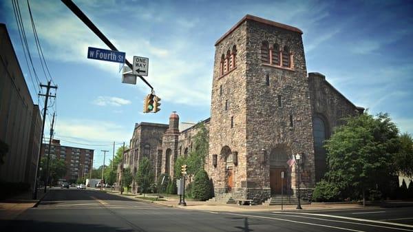 Our church community is now based in the former First Baptist Church at the corner of West 4th & Elmira Streets.