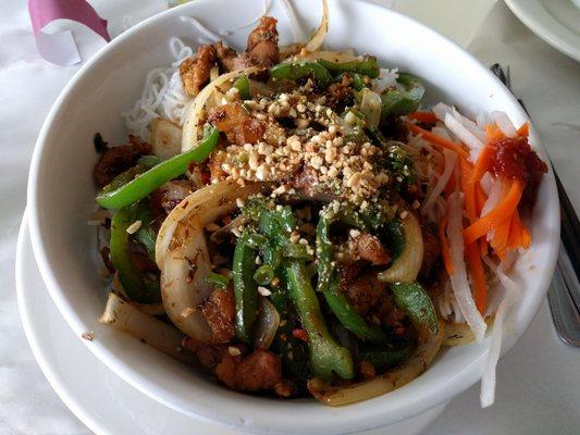 Lemongrass chicken noodle bowl