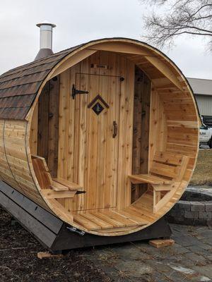 7X8 Wood fired Barrel Sauna