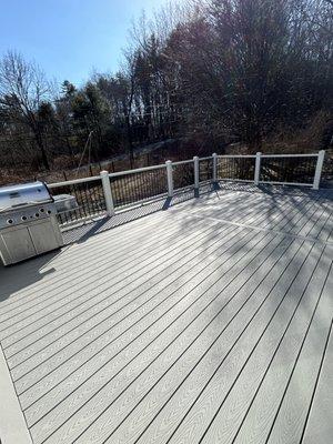 A rebuilt 18'x28' deck and railings