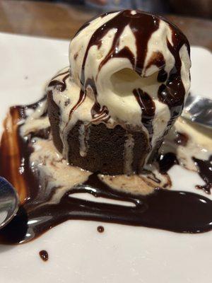 Lava cake with and extra scoop of ice cream