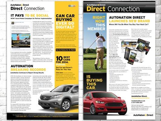 Design of AutoNation Direct newsletter