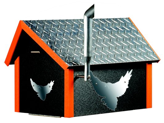 Handcrafted Poly mailbox with Diamond plate Roof