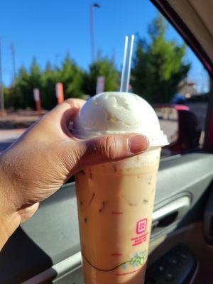 Iced hazelnut latte