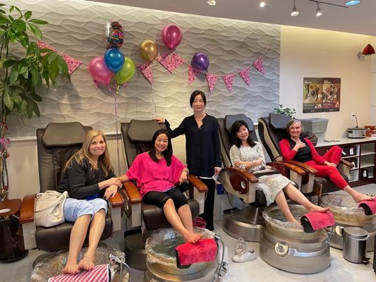 My friends and I celebrate my birthday at Harmony Nail & Spa.