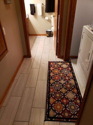 New tile/base trim & washer spill pad