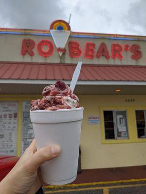 Off Menu Request (Oreo crunch with added strawberries and pineapple).