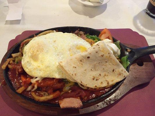 Sizzling breakfast special. Just what the doctor ordered on a chilly December morning.