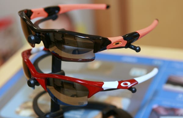 Customize Oakley sunglasses are available in your high school, college, and professional team colors. O's and Nats are shown.