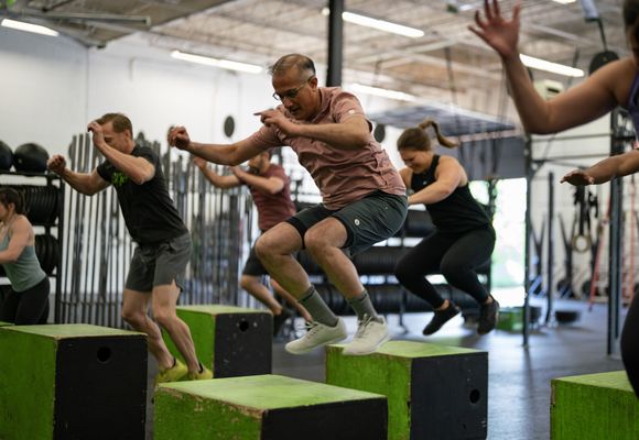 Box jumps at Hygge Fitness in Mt Laurel, NJ