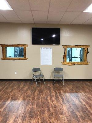 The waiting room inside our indoor range