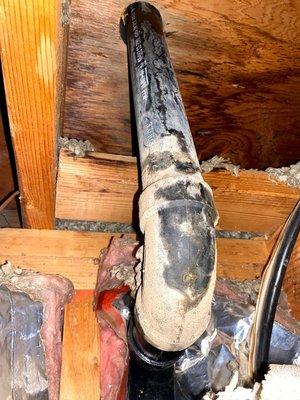 kitchen sink vent located in a soffit to be removed.