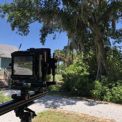 Taking large format photos at the Bailey house