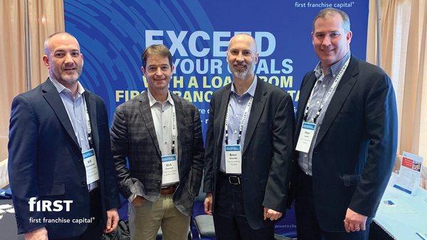 Bill Nicholson, Rick Dennen, Peter Austin, and Bruce Hostetler, making connections at the Restaurant Finance & Development Conference.