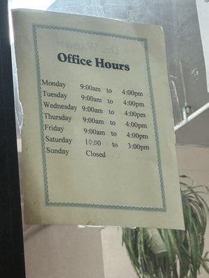 Office Hours Meaning the time of when they are open and when they close