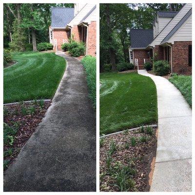 Before and after; walkway