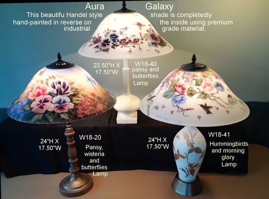 Reverse Hand-Painted Lamps