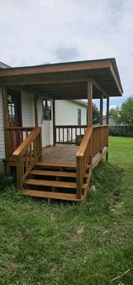 Stained and covered back porch