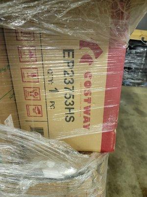 Pallets of online store Costway