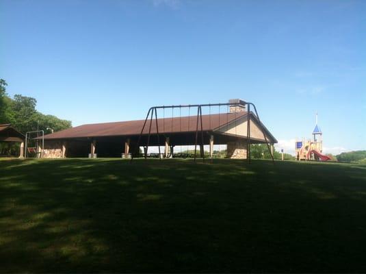 Picnic Pavilions can be rented for the day. Some come with attached playgrounds.