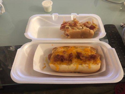 tiny grilled cheese hot dog and Colombian dog