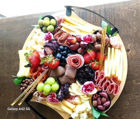 Charcuterie board crafted for a team building session.