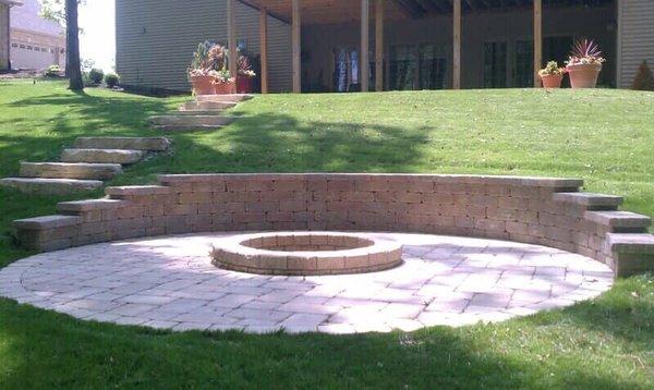 Fire pit by C & M Landscaping