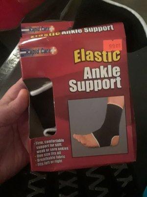 Some of my purchases...ankle brace (One size fits all) $.99. Great for swollen ankles...super stretchy and breathable fabric.