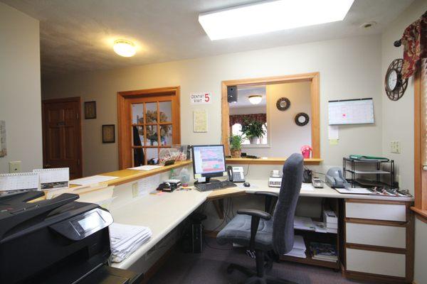 Reception desk at Tyngtown Dental