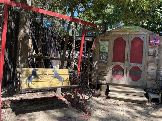 Refreshment room and swing