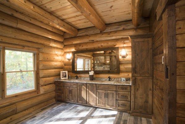 Custom cabinets in master bathroom