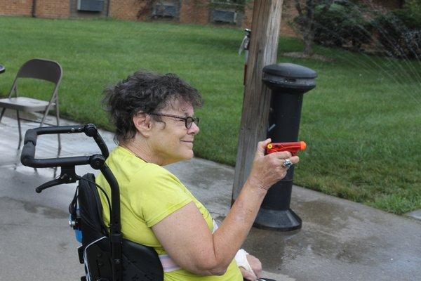 Activities like our daily outdoor group stroll and surprise summer parties in the courtyard encourage residents to enjoy the outdoors.