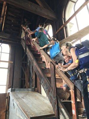 Climbing to the belfry of Gloucester City Hall