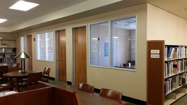 Study rooms on the second floor