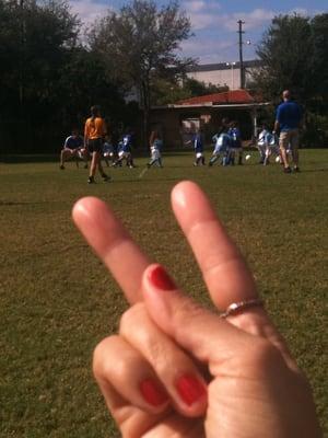 Peace at the little league soccer game!