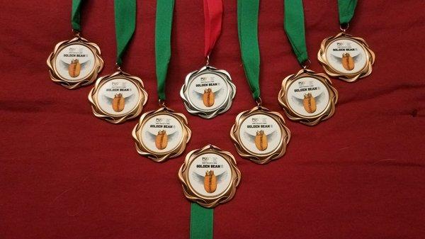 2018 Golden Bean.  7 bronze medals and 1 silver.