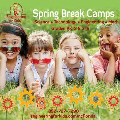 Spring Break Camp 2018 - Click the link for details and registration: http://www.engineeringfor­kids.com/location/ncflorida/camps