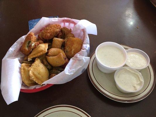 Tamale Bites, Jalapeño Poppers, Jalapeño Raviolis, and Jalapeño Bottle Caps