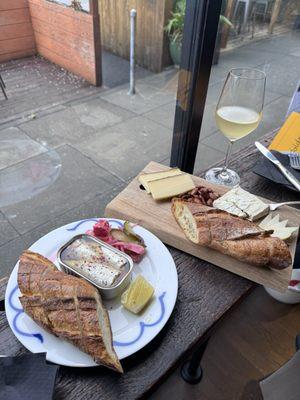 Tinned fish and cheeses